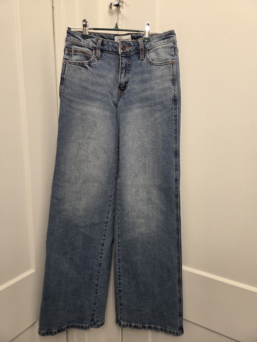Celebrity Pink Wide-Leg Flare Jeans in Light Blue Wash